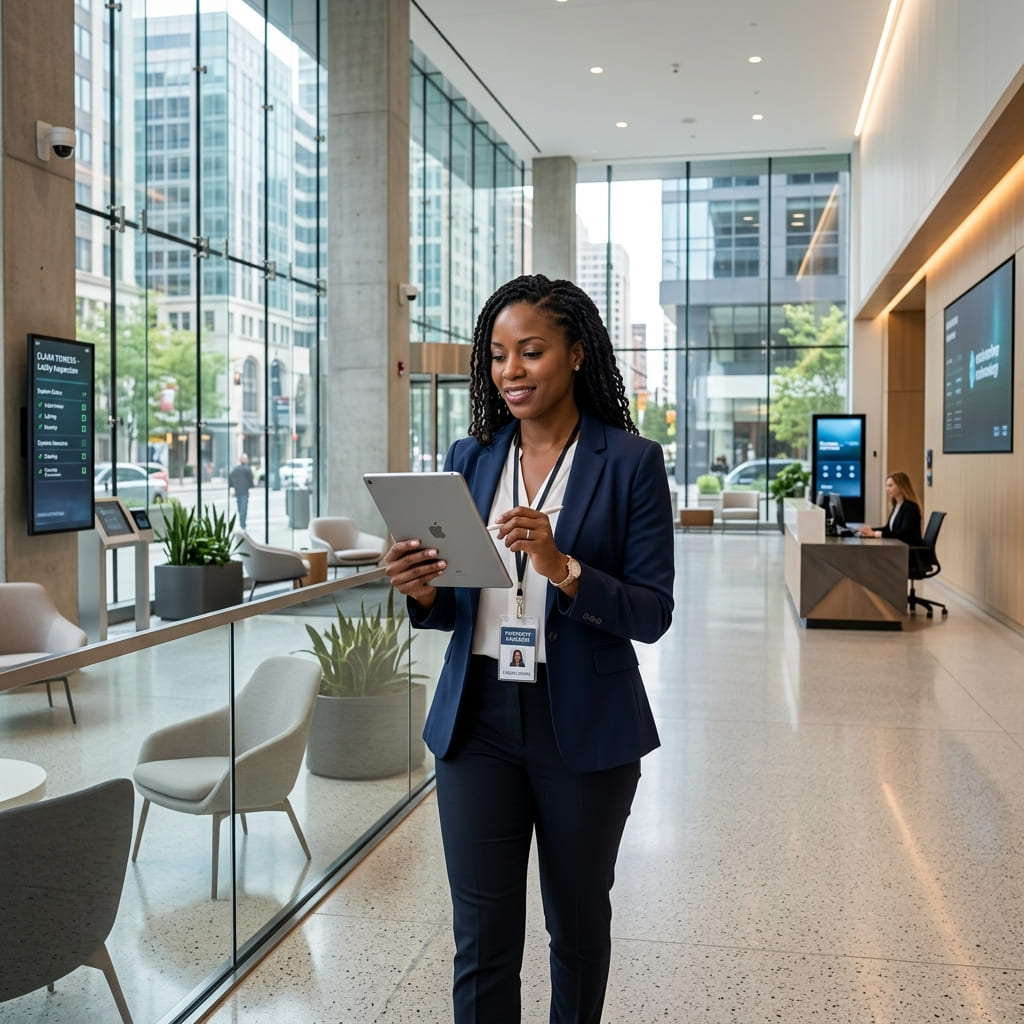 Property Managers using tablet